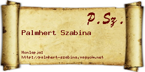 Palmhert Szabina névjegykártya